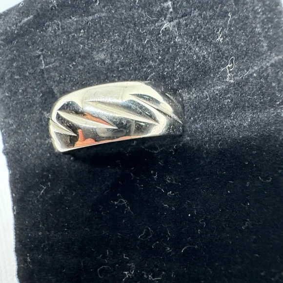 Mens Vintage Estate 14K White Gold Wed Lok Wedding Band Ring, 8g Size 9